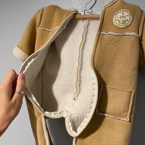 Simply Basic Baby Bear Fun size 3/6 Month kids onesie with teddy lining - Picture 4 of 8